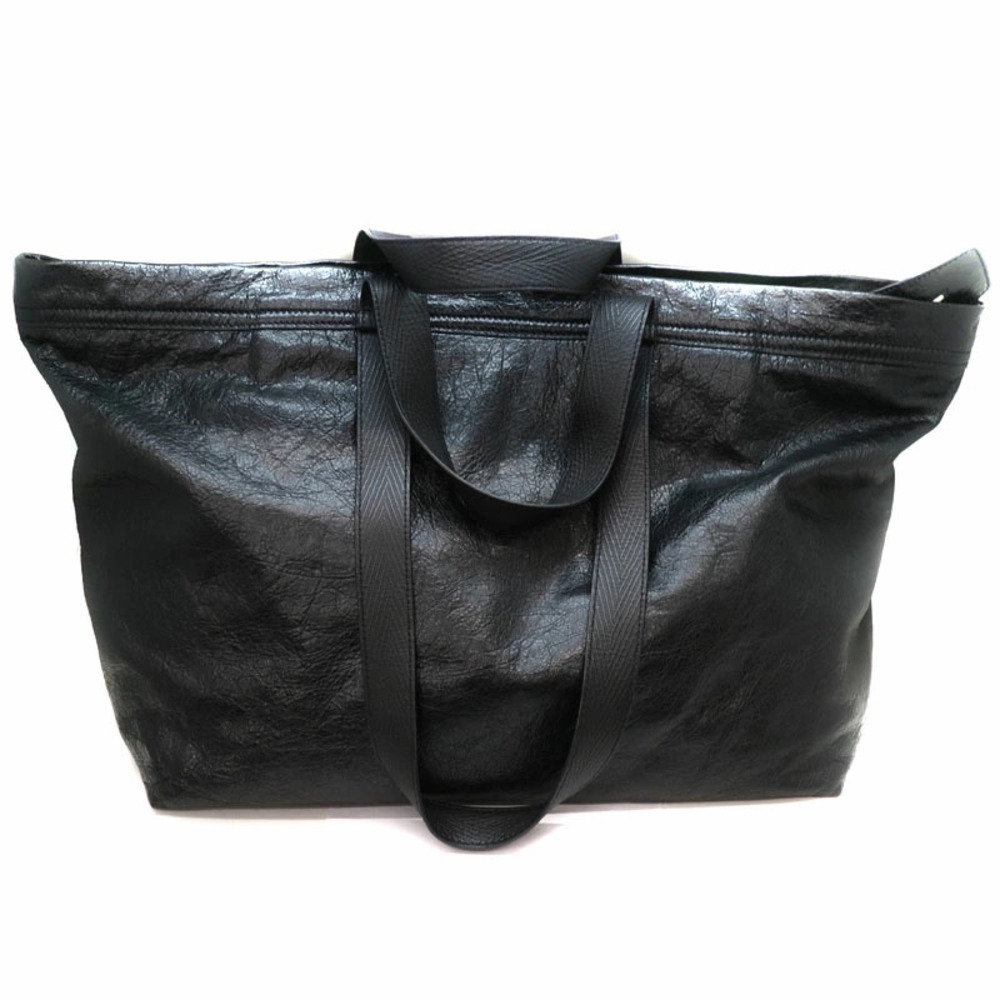 BALENCIAGA Carry Shopper Arena Bag Tote Handbag Leather Black - Picture 2 of 6